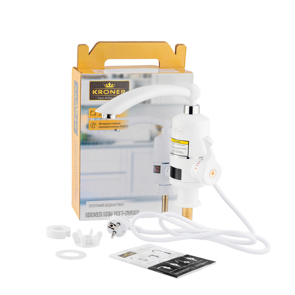Кухонный кран с электронагревом Kroner KRM Volt - CW092 с дисплеем Киев - изображение 6
