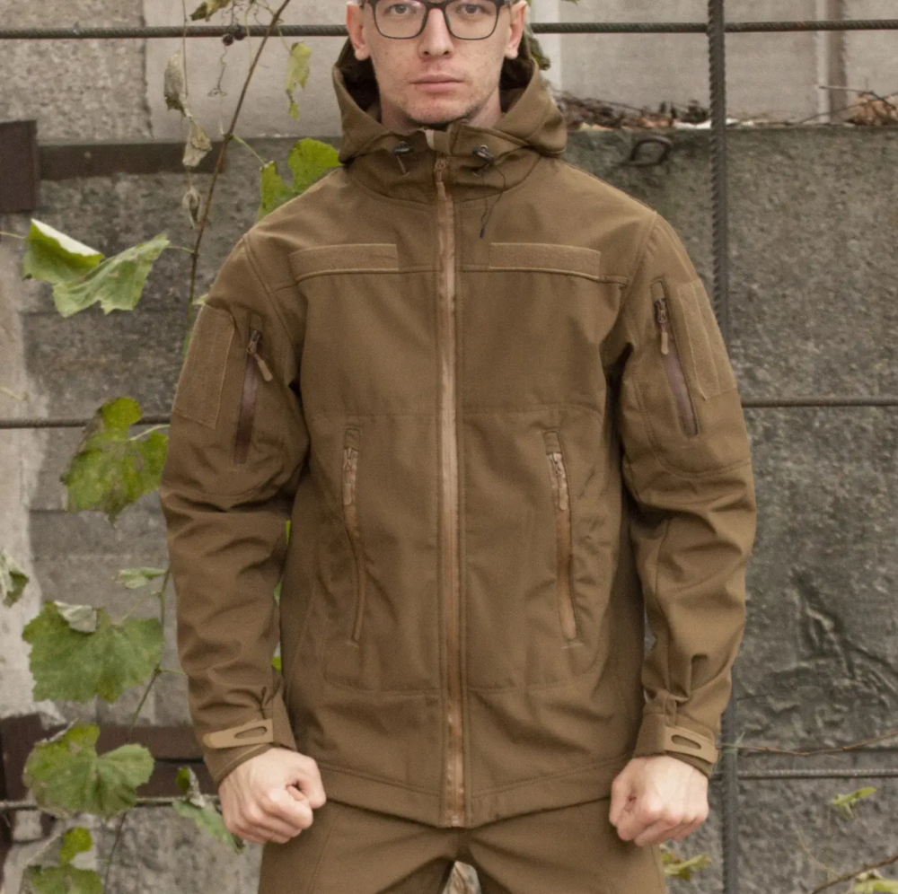 Демісезонна чоловіча куртка Soft Shell койот, чоловіча тактична куртка софт шел Львів - фото 8