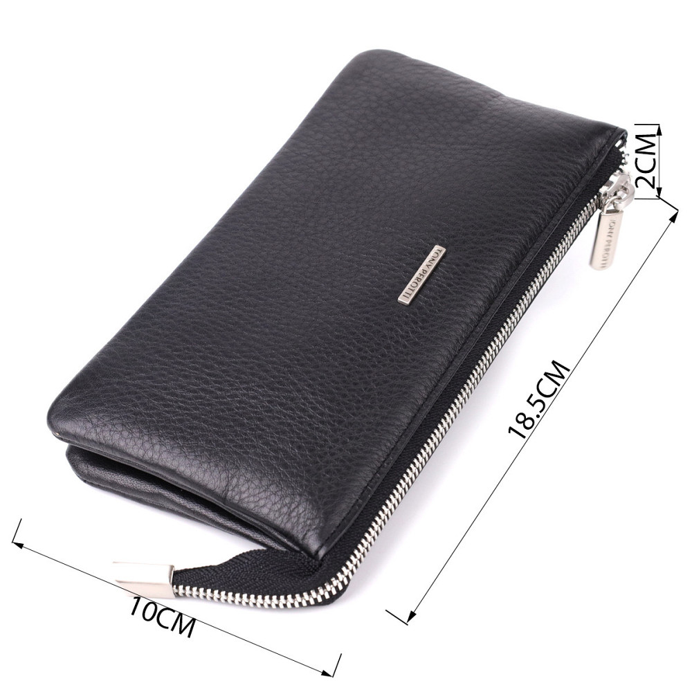 Оригинальный женский кошелек из натуральной кожи Tony Perotti 20903_1 (2651 nero) Черный Киев - изображение 3