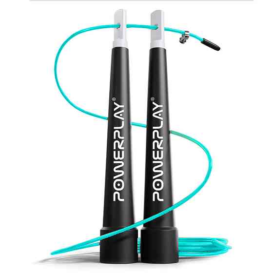 Скакалка швидкісна PowerPlay 4202 Ultra Speed Rope Бірюзова (2,9m.) Кам'янське