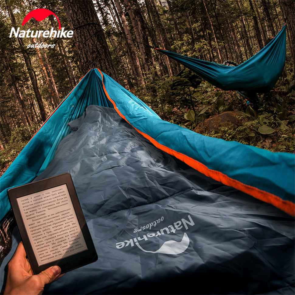 Спальник з капюшоном та закругленим дном Naturehike Y150 NH21MSD08 правий, темно-блакитний Київ - фото 5