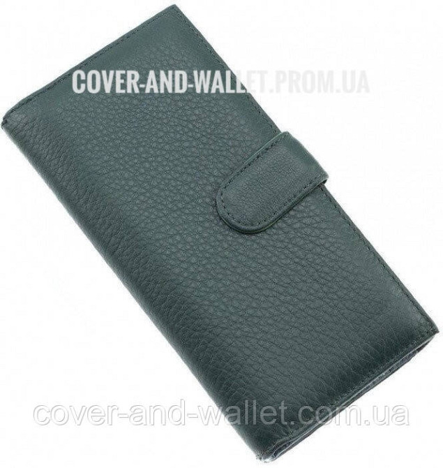 Зеленый женский кошелёк с отделом для визиток из натуральной кожи Marco Coverna Киев - изображение 6