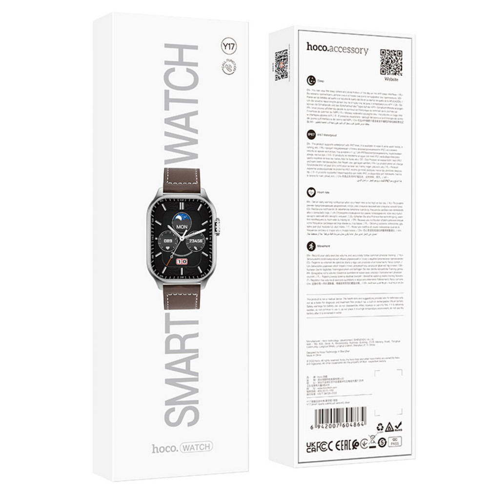 Смарт-годинник HOCO Y17 Smart sports watch(call version) Silver (6942007604864 ) Київ - фото 4