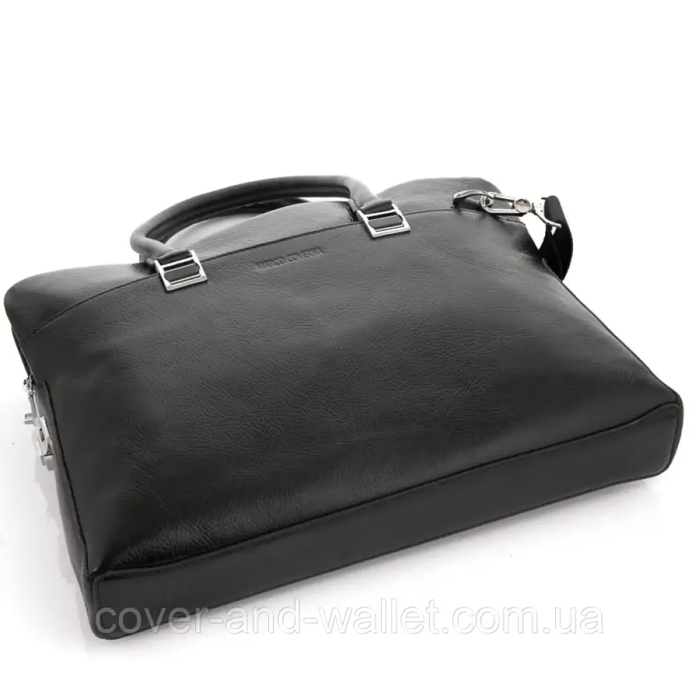 Шкіряна чоловіча сумка для ноутбука та документів A4 з кодовим замком Marco Coverna 6826-3 Київ - фото 3