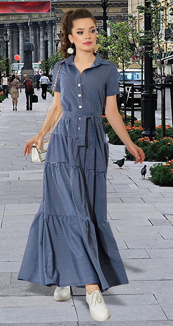 Легке плаття в смужку з оборками Київ - фото 2