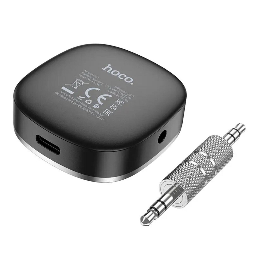 Bluetooth-ресивер HOCO E80 Travel car AUX BT receiver Black (6942007618908) Київ - фото 5