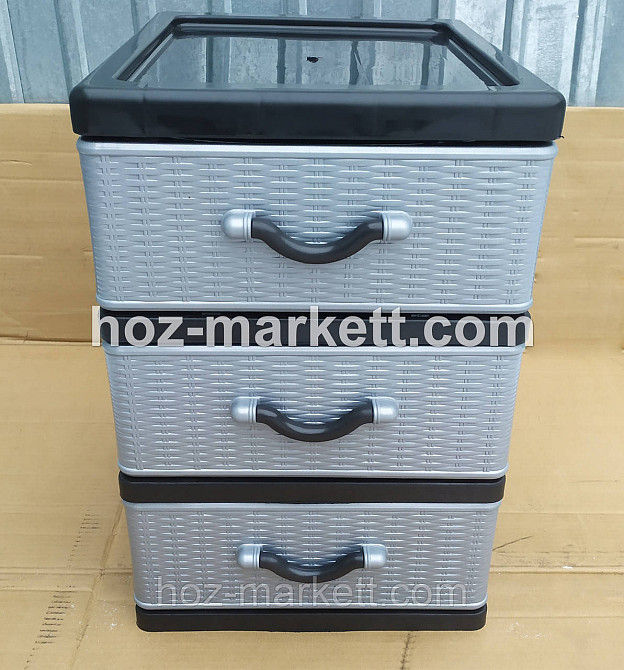 Комод-гамбочка міні на 3 ящики сіро-чорна Харків - фото 1