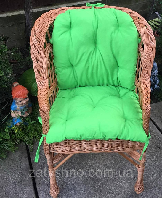 Крісло плетене з лози з накидкою Київ - фото 5