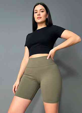 Шорти жіночі Black Cyclone 2683-2695 велосипедки дайвінг з широким поясом та написом clo бежеві, бежевий, XL Київ