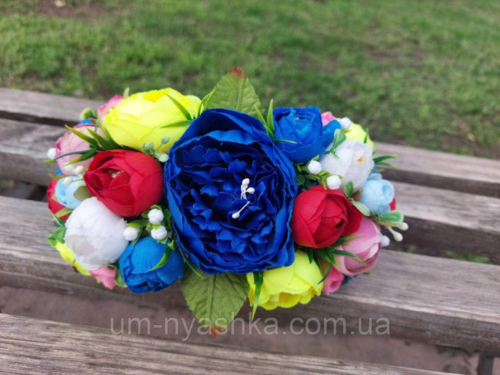 Ободок обруч з квітами "Піони великий україночка" Кривий Ріг - фото 6