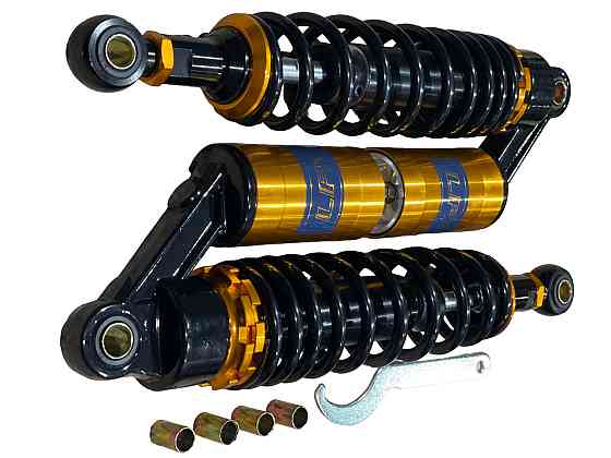 Амортизаторы (пара) мопед Дельта 330mm, газомасляные (черные перламутровые) Мукачево