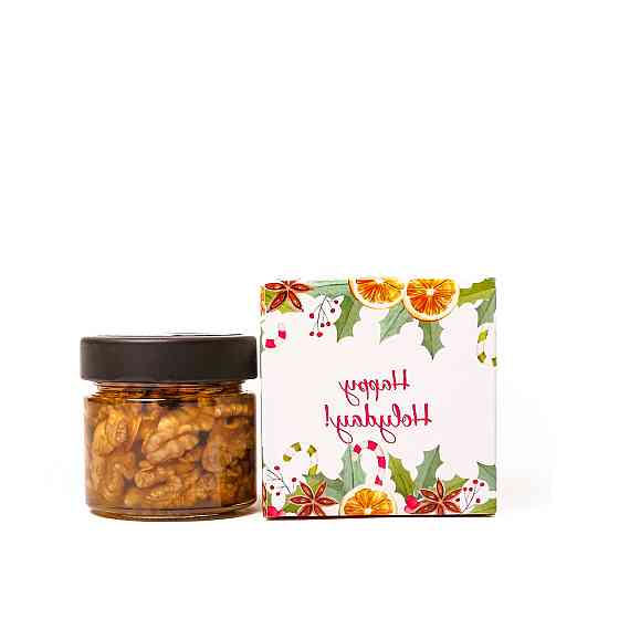 Недорогой маленький подарок в индивидуальной коробочке орехи с медом 130 г Одесса