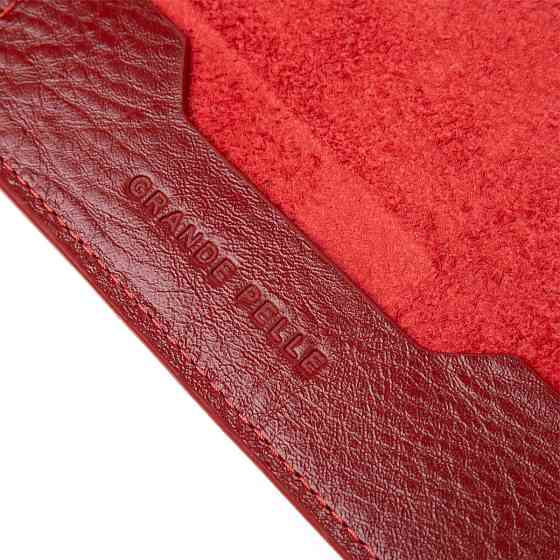 Красива шкіряна обкладинка на паспорт Червоний (GRANDE PELLE) Київ