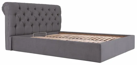 Ліжко Двоспальне London VIP 180 х 190 см Місті Dark Grey З додатковою металевою цільнозварною рамою Темно-сірий Київ