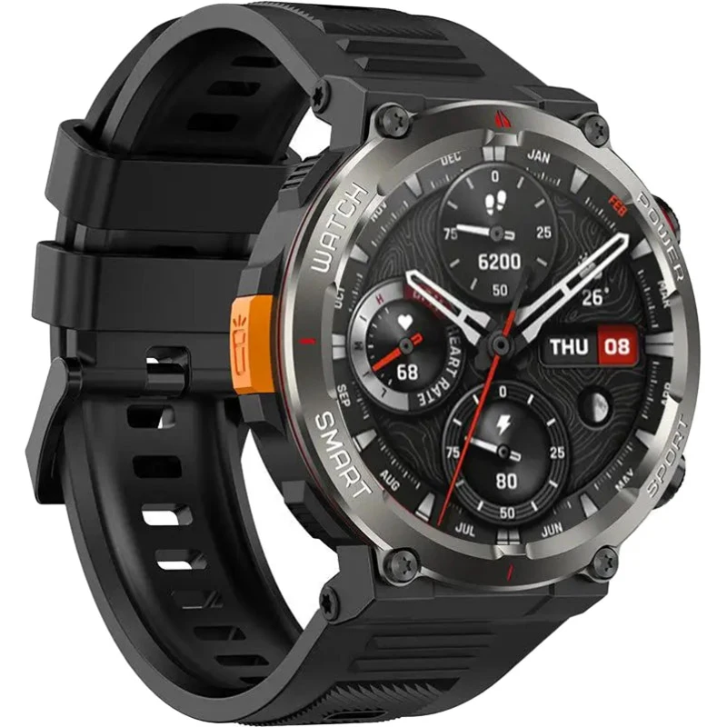 Смарт-годинник Blackview W50 Pro Black водонепроникний захищений розумний годинник з ліхтариком та Bluetooth Чорний Київ - фото 4