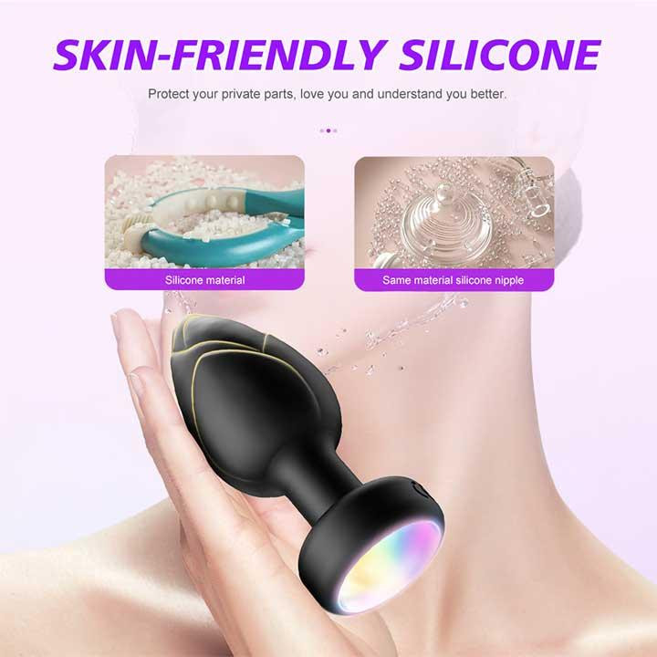 Анальна пробка що світиться з вібрацією і Д/К Light Anal Plug 3,5*9 см чорний — Анальні іграшки Вінниця - фото 6