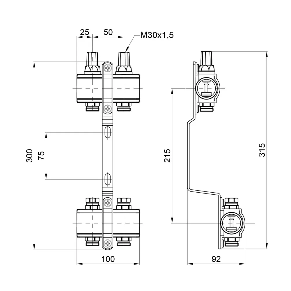 Колектор Thermo Alliance Forte 1" 2 виходи SF002W2 Київ - фото 13