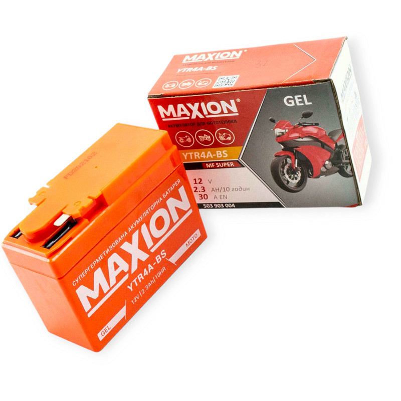 Акб (86x49x114) HONDA AF34, 35 ZX таблетка широка (4A-BS) MAXION помаранчева 12V2,3А Мукачево - фото 1