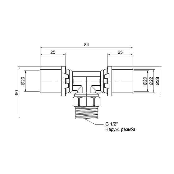 Трійник прес Icma 20х1/2"х20 НР No407 Київ
