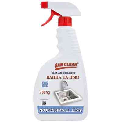 Спрей для чистки ванн San Clean Prof Line для удаления извести и ржавчины 750 г (4820003544129) Винница
