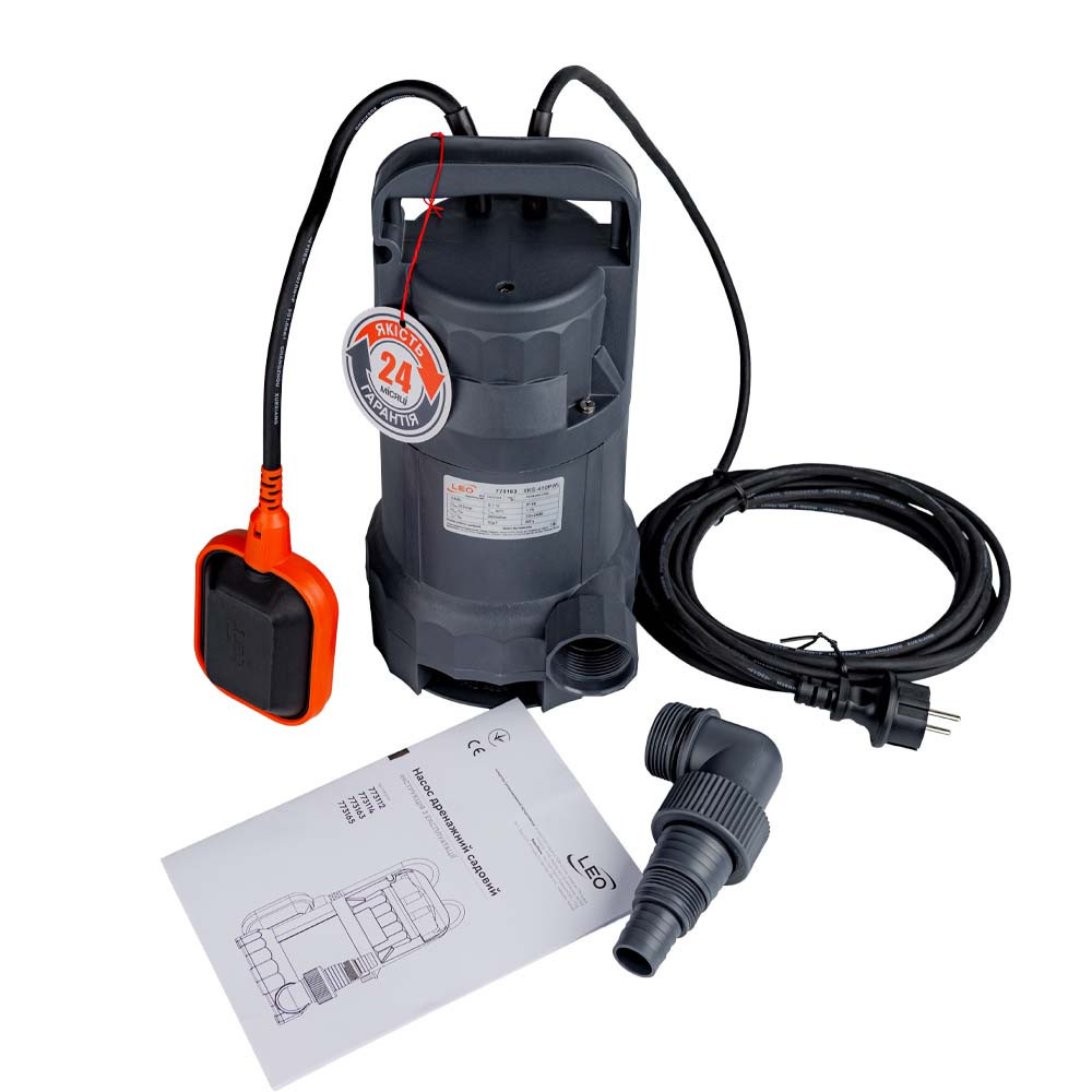 Насос дренажний садовий 0.4кВт Hmax 7м Qmax 233л/хв (част. до 25мм) LEO (773163) Рівне - фото 7