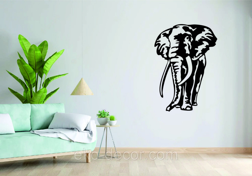 Декоративне настінне Панно «Слон», Декор на стіну 90*64 см, Чорний Київ - фото 4