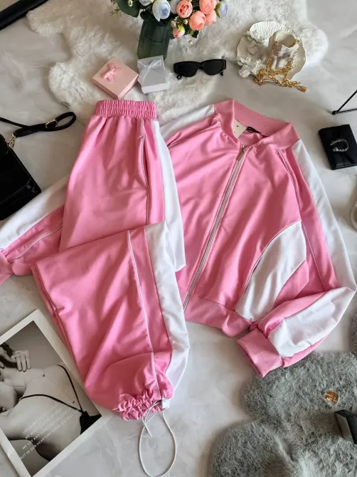 Жіночий спортивний костюм двонитка з блискавкою та регульованими штанами Одеса - фото 12