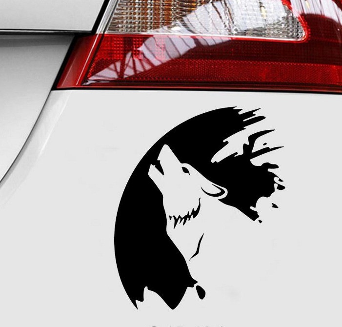 Наклейка на авто Вовк, Кіт, Чорна Київ - фото 3