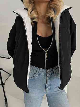 Жіноча двостороння жилетка з кулісками з боків і кишенею плащівка емі + силікон Чорний, 46/48 Одеса