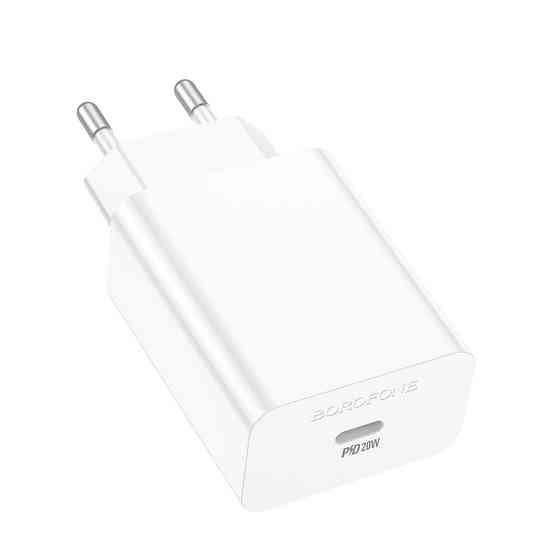 Мережевий зарядний пристрій BOROFONE BA21A Pro Long journey single port PD20W charger White Одеса