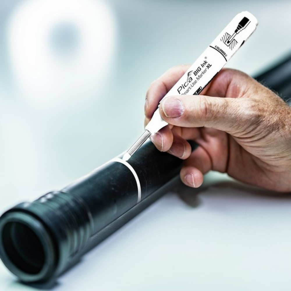 Маркер фірмовий з довгим носиком Pica BIG (170/52) Ink Smart-Use Marker XL, білий Одеса - фото 7