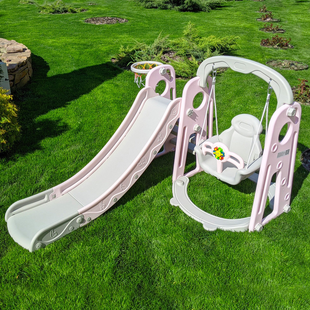 Детский игровой комплекс Bambi 3в1 (горка качеля баскетбол) (YG2020-1-8) для детей Киев - изображение 2