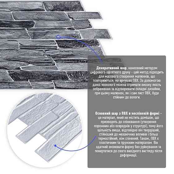 Декоративная ПВХ панель 960х480х4мм SW-00001554 Киев