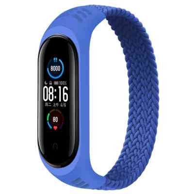 Ремешок для фитнес браслета BeCover Elastic Nylon Style для Xiaomi Mi Smart Band 5/6 (Size S) Deep Blue (706138) Винница
