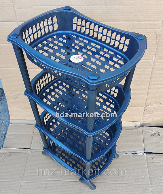 Полиця етажерка пластикова для ванної та кухні чорна Харків - фото 6