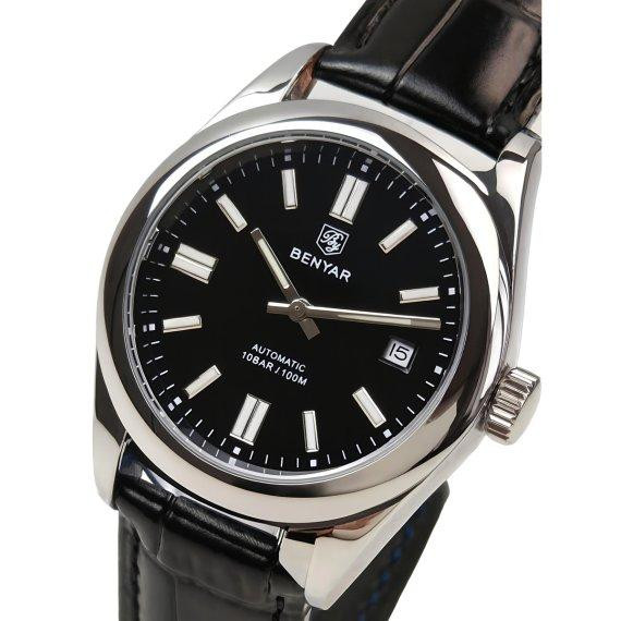 Годинник чоловічий механічний наручний Benyar Automatic Leather Deluxe 10 BAR (2 ремінці) Вінниця - фото 1