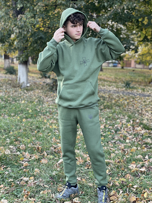 Хакі спортивний костюм унісекс ЗСУ з гербом Чернівці - фото 2