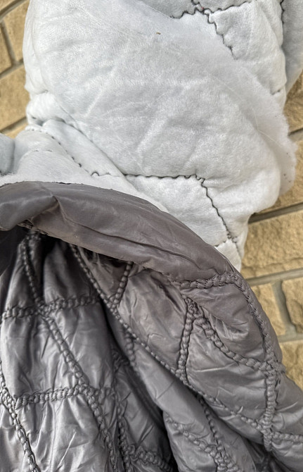 Тканина замш-опт/ плащівка стьобана сіра, від 3 м Київ - фото 1