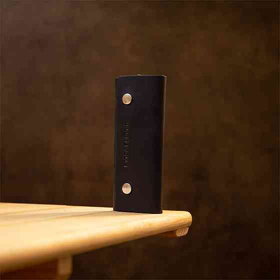 Ключниця тубус шкіряна на кнопках Grande Pelle 11343 Синя Київ