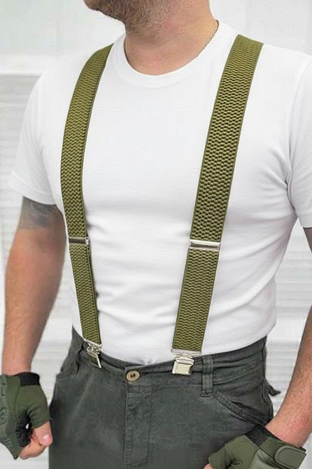 Подтяжки для штанов Х олива ВСУ прочные Польские качественные мужские Одесса - изображение 7