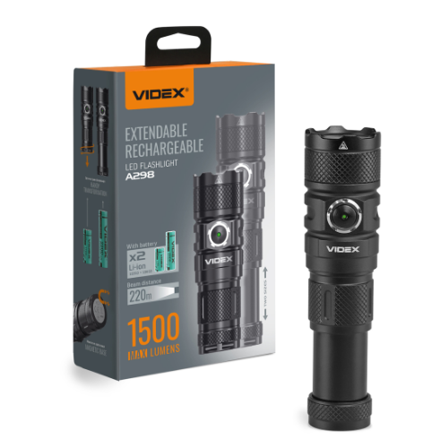 Ліхтарик LED портативний 1500Lm 5000К VLF-A298 Videx Житомир - фото 1