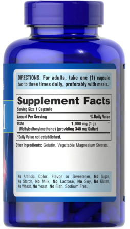 МСМ Метилсульфонілметан 1000 mg Puritan's Pride MSM 120 капс Київ