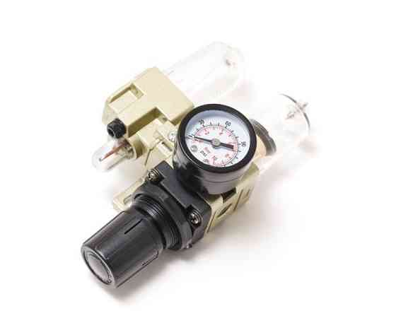 Блок підготовки повітря міні для пневмосистеми (фільтр-регулятор + лубрикатор) 1/4 діапазон регулювання тиску 0-10 bar Forsage Одеса