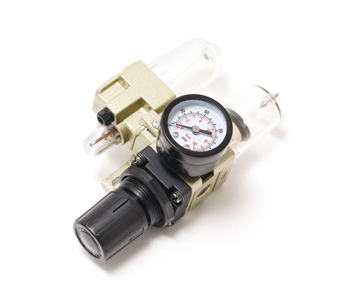 Блок подготовки воздуха мини для пневмосистемы (фильтр-регулятор + лубрикатор) 1/4 диапазон регулировки давления 0-10 bar Forsage Одесса - изображение 2