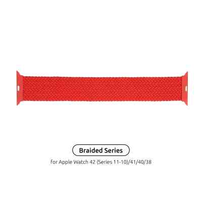 Ремешок для смарт-часов Armorstandart Braided Solo Loop для Apple Watch 42 (Series 11-10)/41/40/38 Red Size 4 (132 mm) (ARM58070) Винница