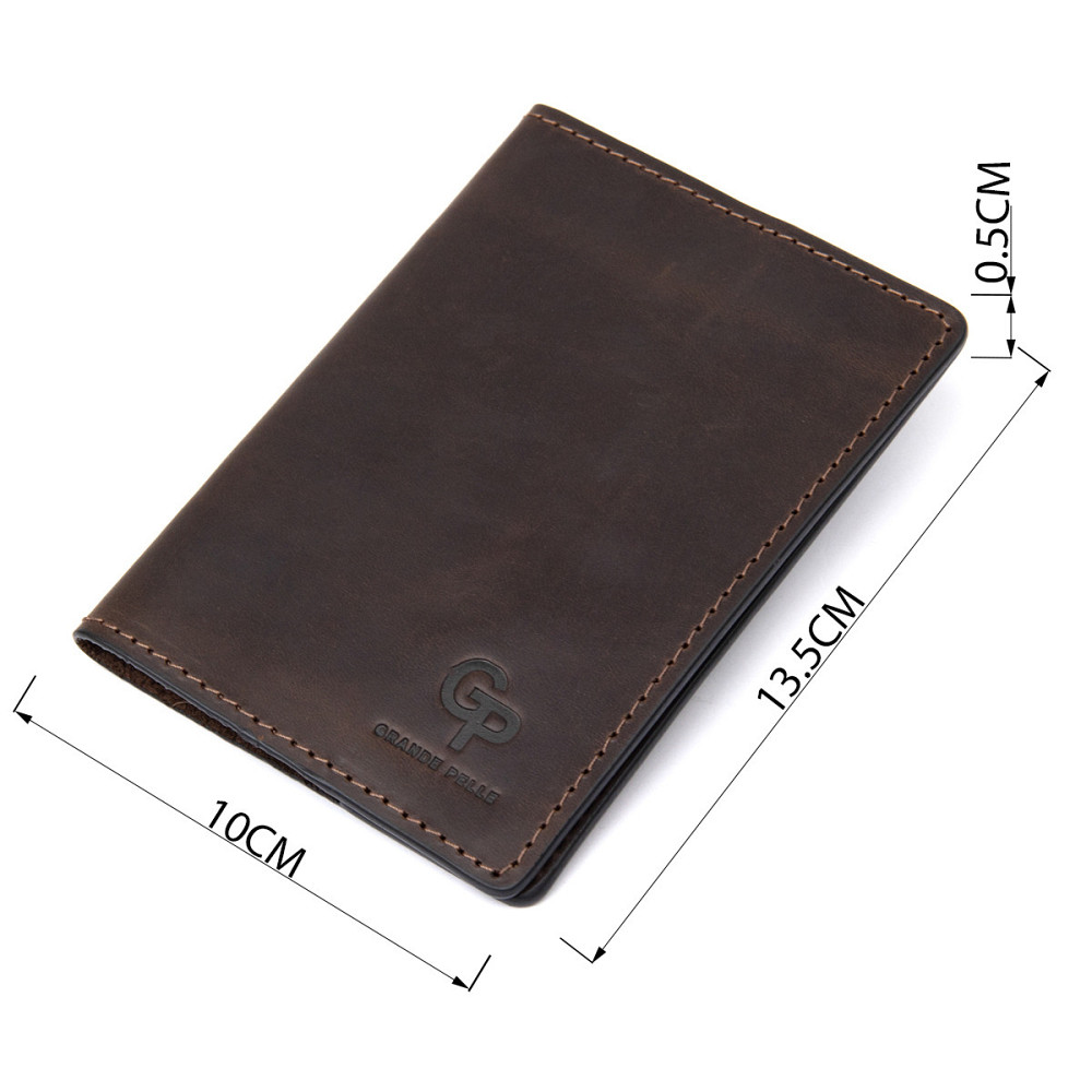 Матова шкіряна обкладинка на паспорт GRANDE PELLE 11481 Коричневий Київ - фото 7