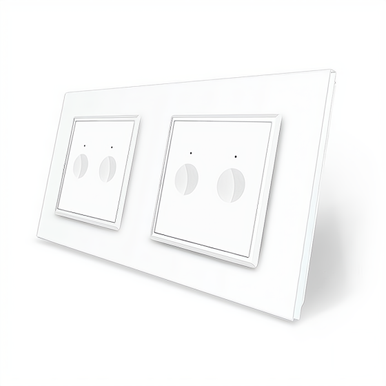 Сенсорний прохідний/перехресний вимикач Sense 4 сенсора (2-2) Livolo білий скло (VL-C7FC2S/FC2S-4WP) Коломия