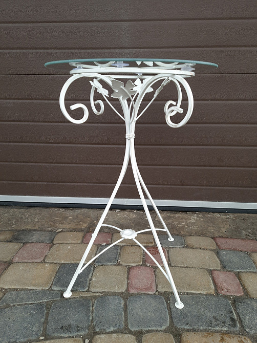 Столик журнальний кований круглий великий M-054 Б3895 Бежевий Київ - фото 5