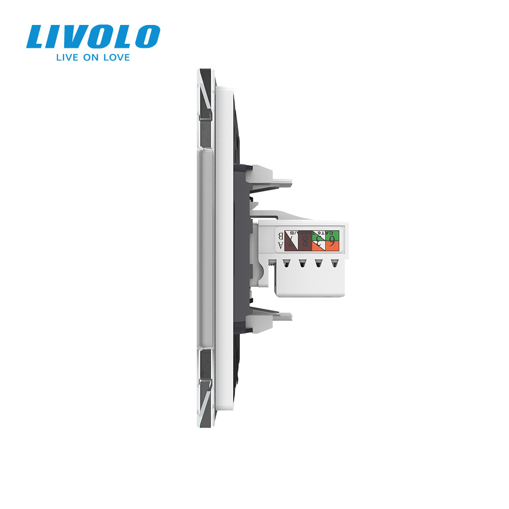 LIVOLO Розетка комп'ютерна RJ-45 і ТБ розетка Livolo білий скло (VL-C791VC-11) Коломия - фото 6