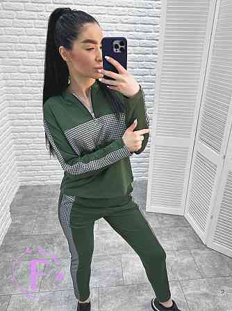 Демисезонный прогулочный костюм из трикотажа Wonderlend батал 54-56, Хаки Киев